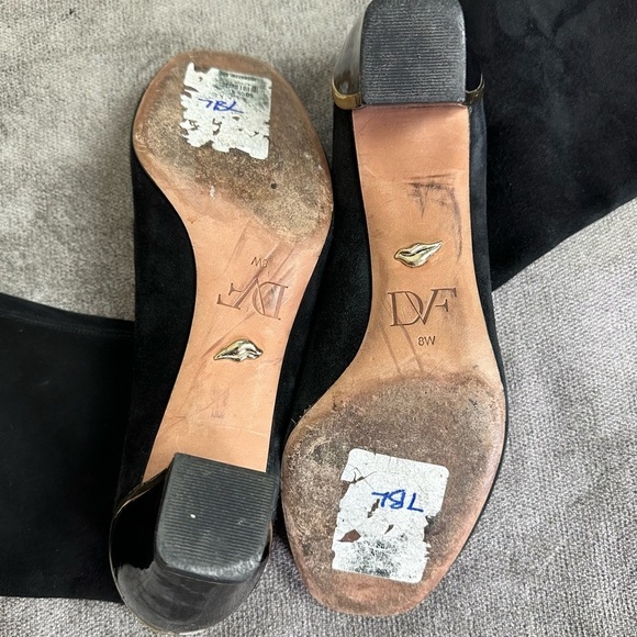 DIANE Von FURSTENBERG Tall Black Leather Boots Size 8 - Picture 16 of 16